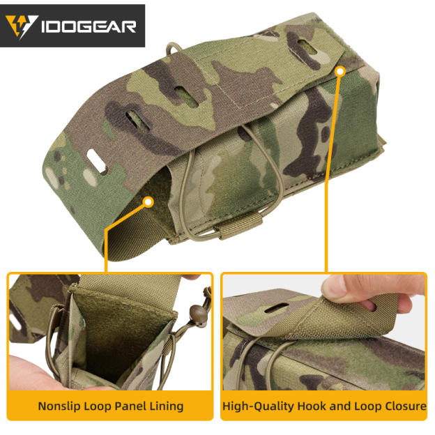 IDOGEAR 556 MOLLE Double Pouch Multi-Purpose EDC Admin Tool Pouch Hook&Loop Flip Cover 3594