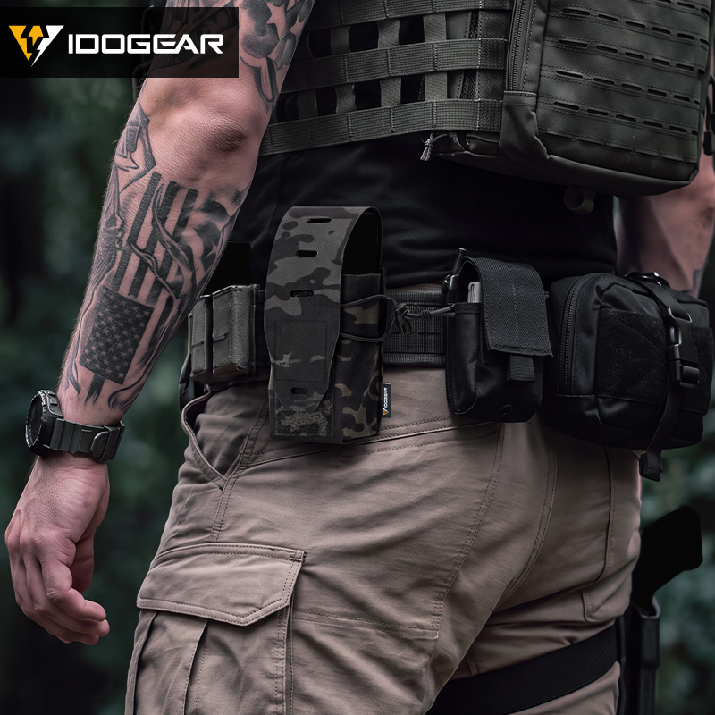 IDOGEAR 556 MOLLE Double Pouch Multi-Purpose EDC Admin Tool Pouch Hook&Loop Flip Cover 3594