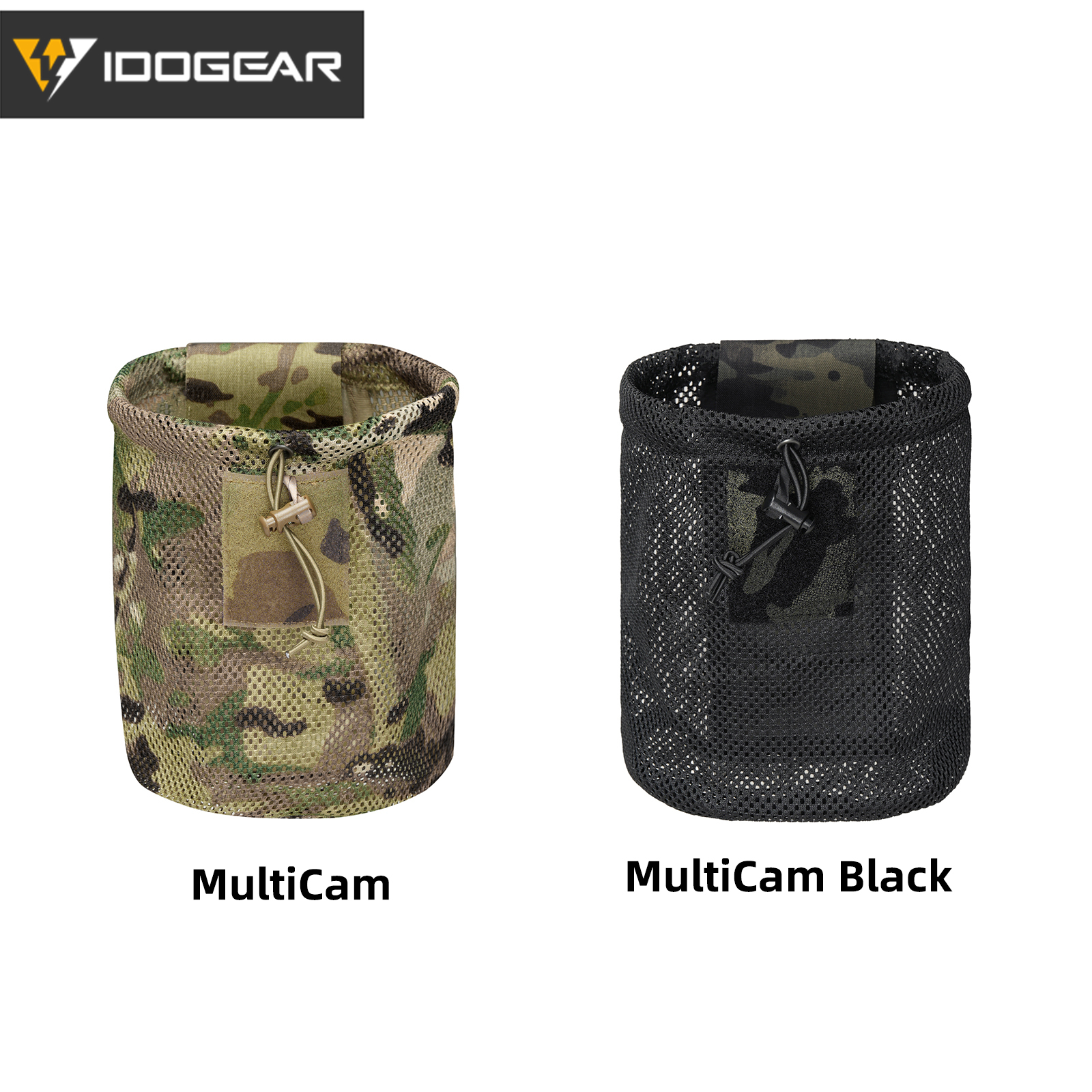 IDOGEAR Roll-Up Mesh Dump Pouch Foldable MOLLE Utility Pouch Drawstring Closure Lightweight 3595