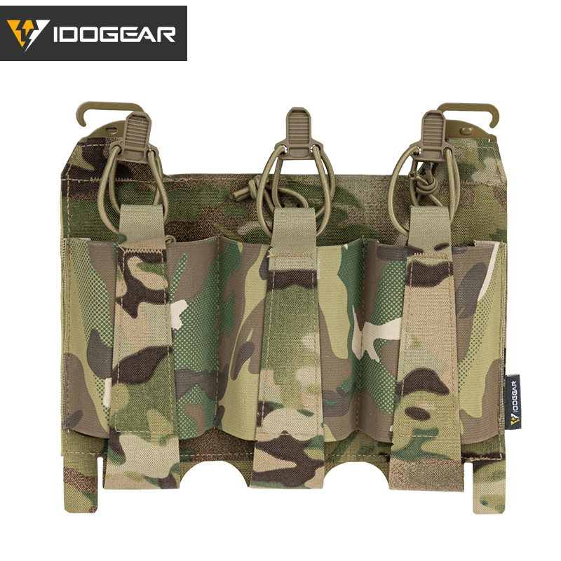 IDOGEAR Tactical Triple Magazine Pouch For 5.56mm FERRO STYLE TEAR Front Flap For FCPC V5 FCSK JPC Vest Airsoft Wargame 3599-IDOGEAR INDUSTRIAL