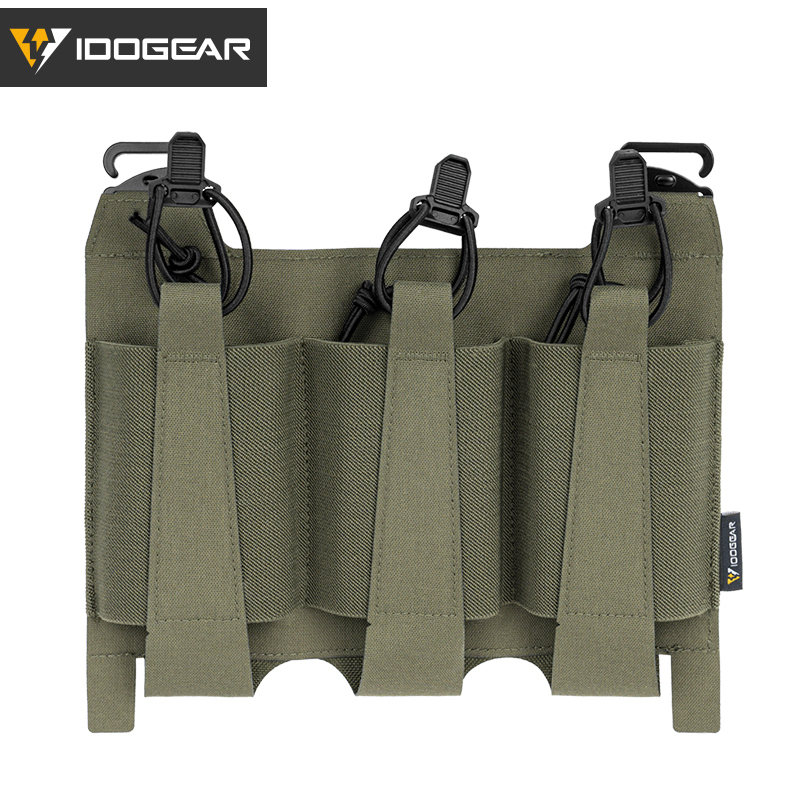 IDOGEAR Tactical Triple Magazine Pouch For 5.56mm FERRO STYLE TEAR Front Flap For FCPC V5 FCSK JPC Vest Airsoft Wargame 3599-IDOGEAR INDUSTRIAL