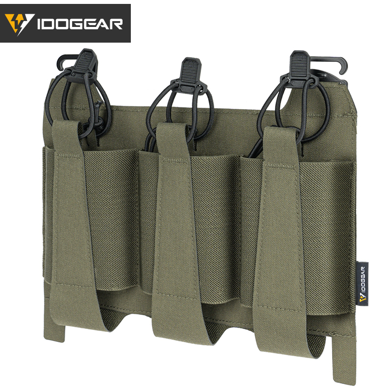 IDOGEAR Tactical Triple Magazine Pouch For 5.56mm FERRO STYLE TEAR Front Flap For FCPC V5 FCSK JPC Vest Airsoft Wargame 3599-IDOGEAR INDUSTRIAL