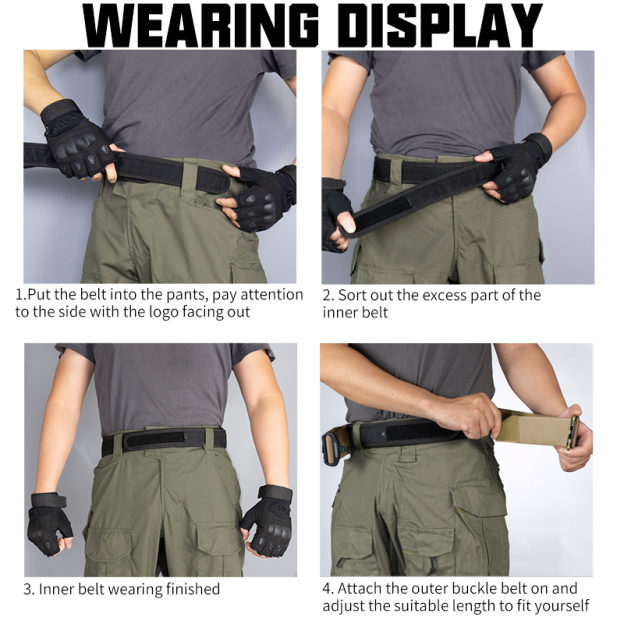 IDOGEAR 2 Inch Tactical Belt Quick Release Metal Buckle Laser MOLLE Mens Belts Camo 3415