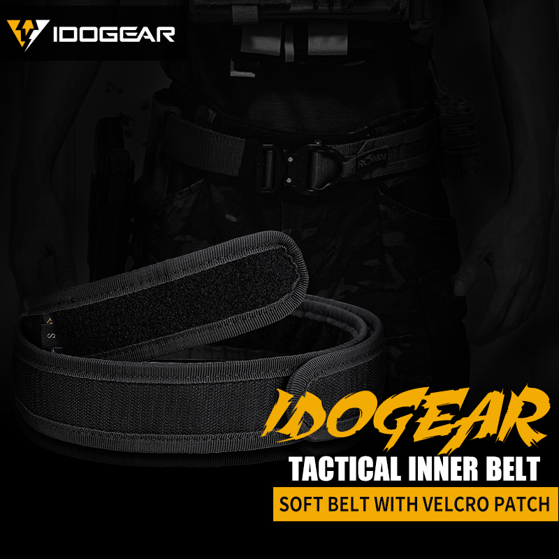 IDOGEAR Inner Belt for Tactical Duty Belt with Hook and Loop Liner Black 1.75" 3418