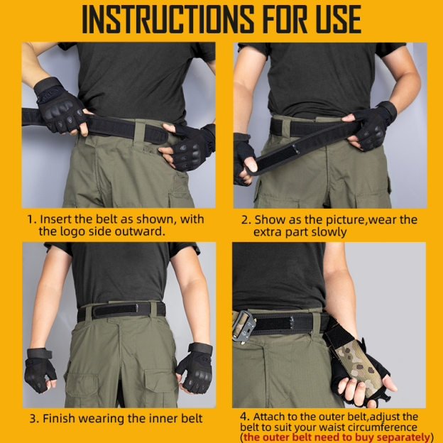 IDOGEAR Inner Belt for Tactical Duty Belt with Hook and Loop Liner Black 1.75" 3418