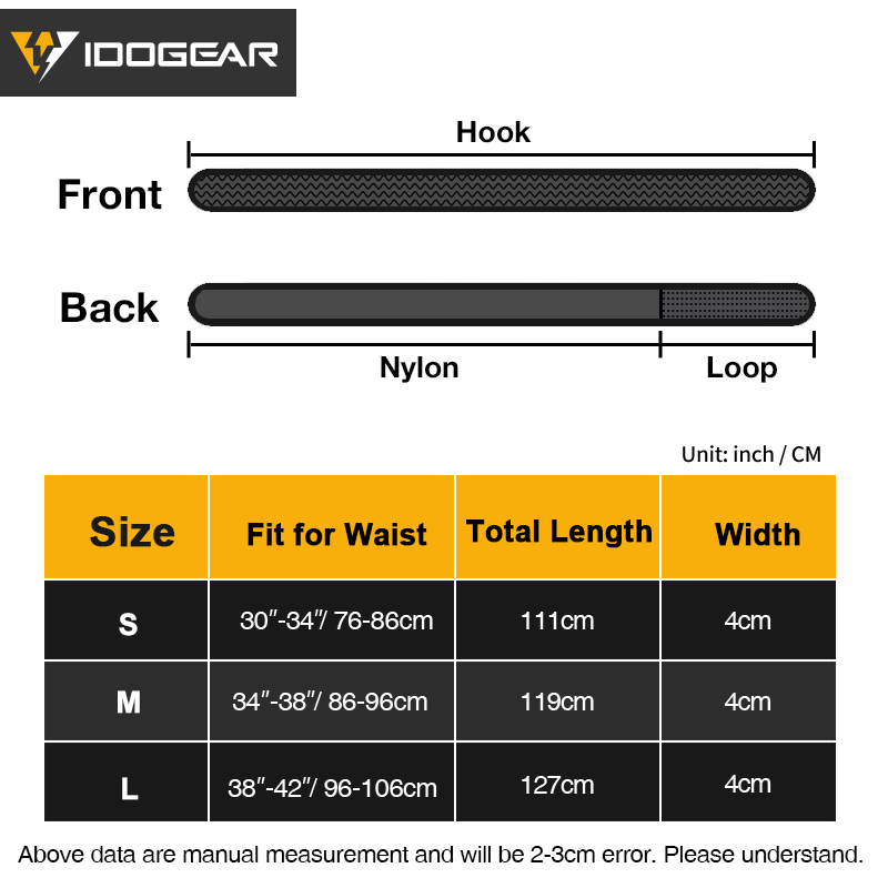 IDOGEAR Hook Liner Inner Belt 1.5" Width for Tactical Duty Belt  Belts for Men 3426