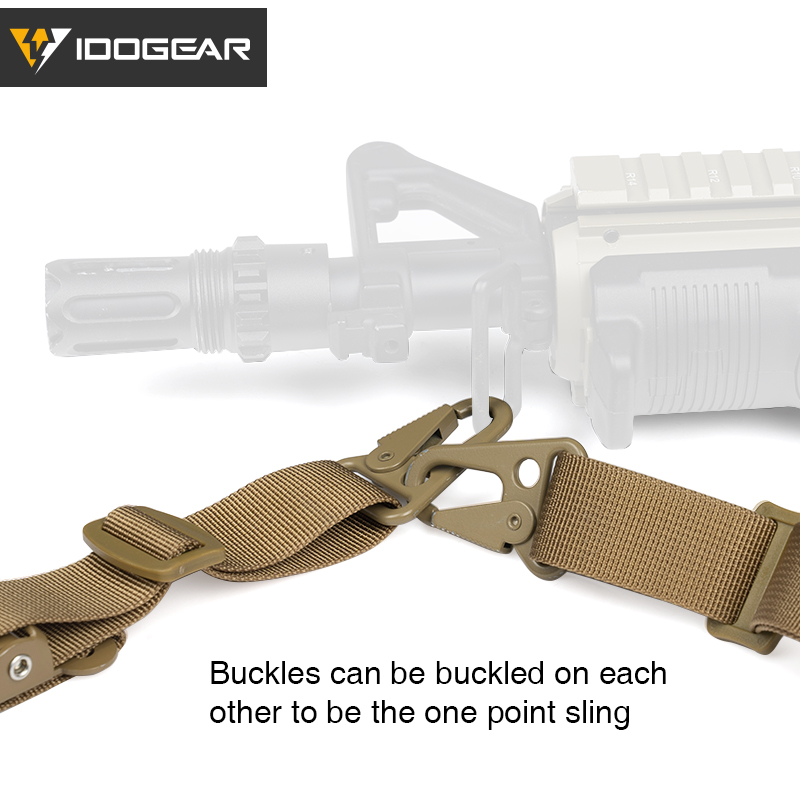 IDOGEAR 2-Point Tactica Sling Adjustable Gun Strap with Shoulder Pad & Metal Clips 3428