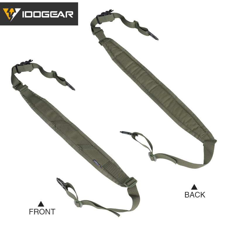 IDOGEAR 2-Point Tactica Sling Adjustable Gun Strap with Shoulder Pad & Metal Clips 3428