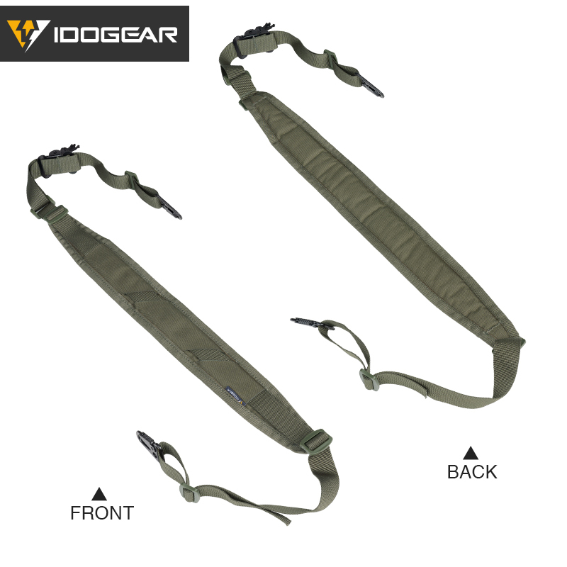 IDOGEAR 2-Point Tactica Sling Adjustable Gun Strap with Shoulder Pad & Metal Clips 3428