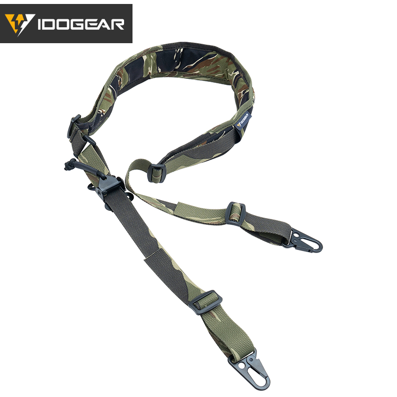 IDOGEAR 2-Point Tactica Sling - Adjustable Gun Strap with Shoulder Pad & Metal Clips 3428