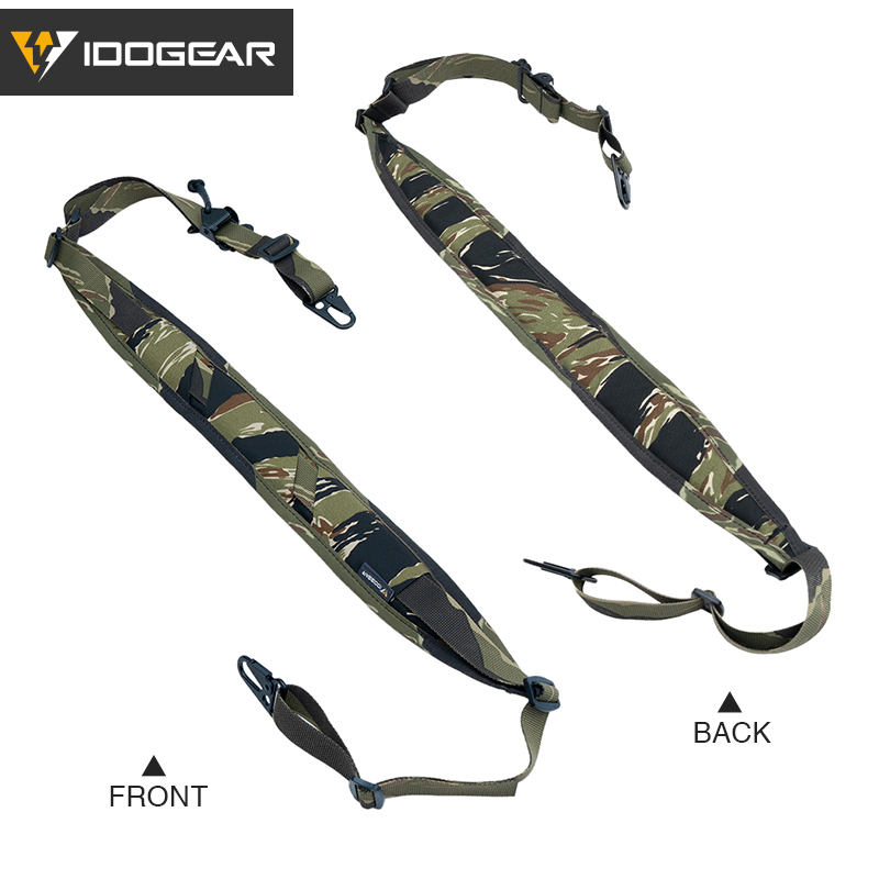 IDOGEAR 2-Point Tactica Sling - Adjustable Gun Strap with Shoulder Pad & Metal Clips 3428