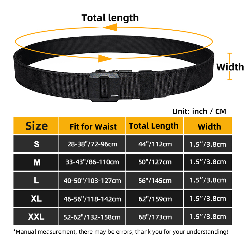 IDOGEAR Mens 1.5" Tactical Belt EDC Nylon Ratchet Belts For Outdoor Sport 3430