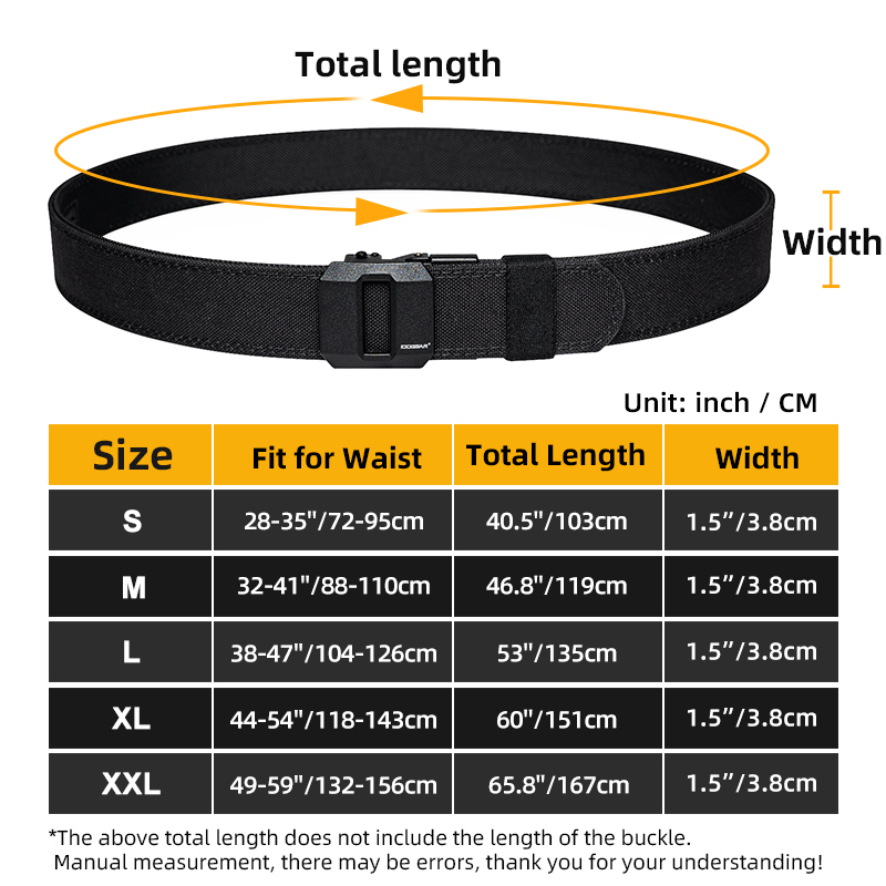 IDOGEAR Mens 1.5" Tactical Belt EDC Nylon Ratchet Belts For Outdoor 3430