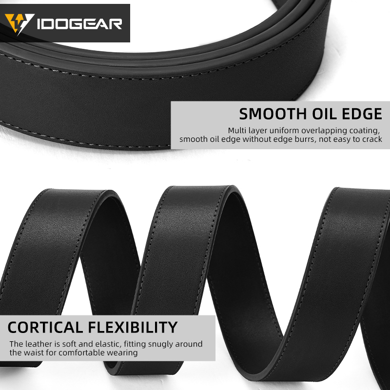  IDOGEAR Men's Belts 1.5" EDC Belts Genuine Leather Casual Belts Black/ Deep Brown Color CCW Belt 3435