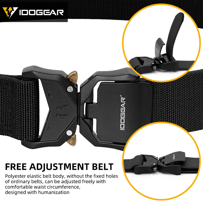 IDOGEAR 1.5'' Men's Tactica Belts Workwear Quick Buckle Release Sport Belts 3437