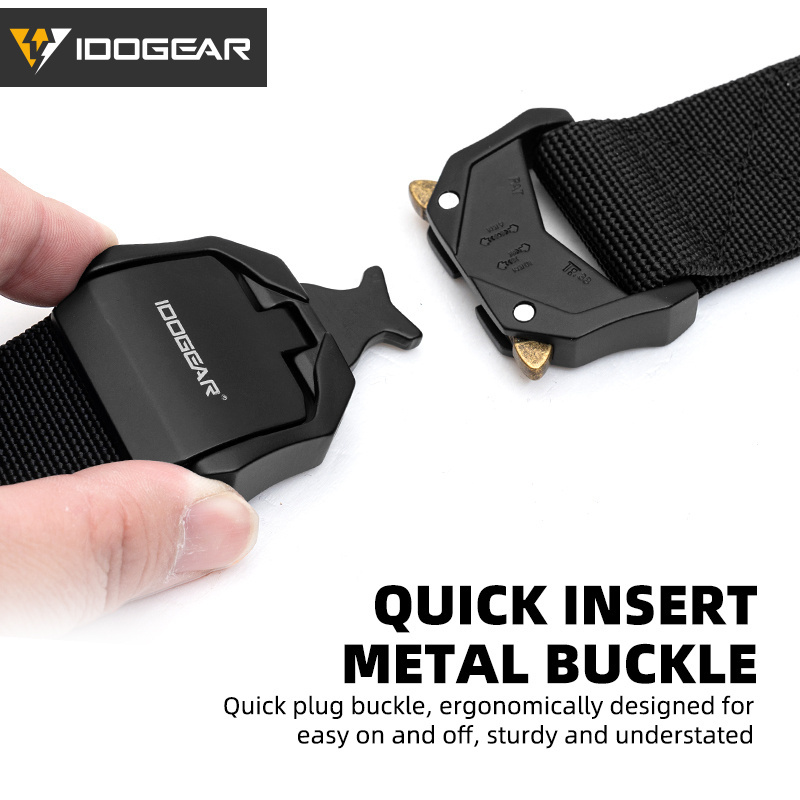 IDOGEAR 1.5'' Men's Tactica Belts Workwear Quick Buckle Release Sport Belts 3437