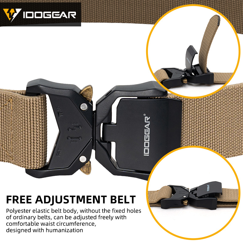 IDOGEAR 1.5'' Men's Tactica Belts Workwear Quick Buckle Release Sport Belts 3437