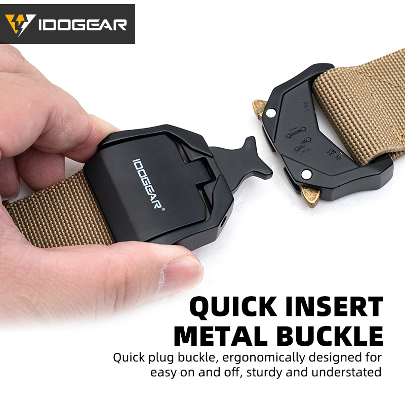 IDOGEAR 1.5'' Men's Tactica Belts Workwear Quick Buckle Release Sport Belts 3437