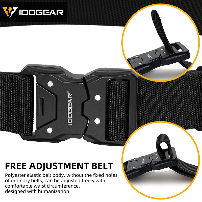 IDOGEAR 1.5'' Men's Elastic Sport Belts Quick Buckle Release EDC Belt 3438