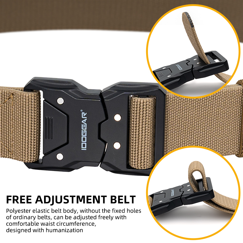 IDOGEAR 1.5" Men's Elastic Sport Belts Quick Buckle Release EDC Belt 3438