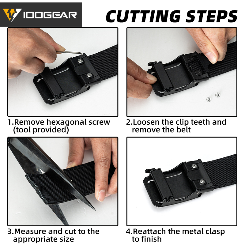 IDOGEAR Belt 1.75" Stretch Ratchet Nylon Belt Heavy-duty Buckle Sport Belts 3439