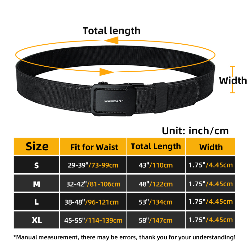 IDOGEAR Men's 1.75" Stretch Ratchet Nylon Belt Adjustable Buckle Sport Belts CCW Belts 3439