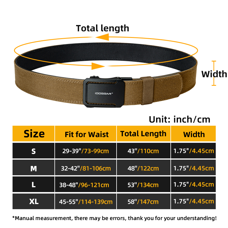 IDOGEAR Men's 1.75" Stretch Ratchet Nylon Belt Adjustable Buckle Five Color CCW Belts 3439
