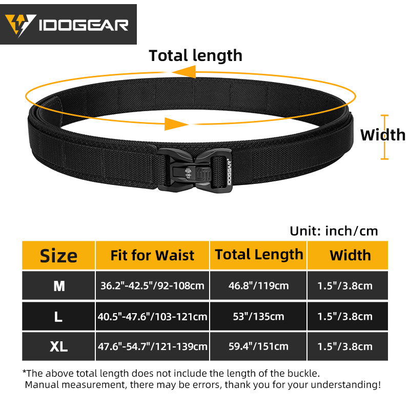 IDOGEAR 1.5 inch Nylon Hard Belt EDC Nylon Durable Belt 3440