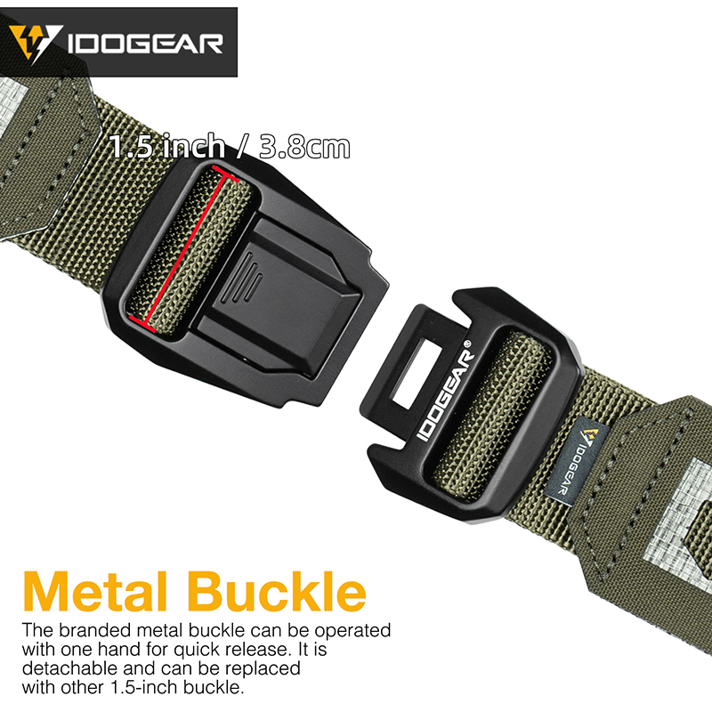 IDOGEAR 2" Tactical Tegris Belt with 1.5" Metal Replaceable Buckle Lightweight MOLLE 3441