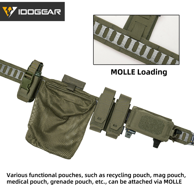IDOGEAR Tactical Tegris 2" Belt with 1.5" Buckle Adjustable 1000D Nylon Hard Lightweight MOLLE 3442