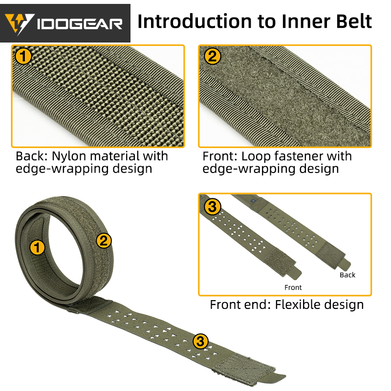 IDOGEAR Tactical Tegris 2" Belt with 1.5" Buckle Adjustable 1000D Nylon Hard Lightweight MOLLE 3442