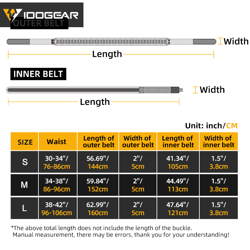 IDOGEAR Tactical Tegris 2" Belt with 1.5" Buckle Adjustable 1000D Nylon Hard Lightweight MOLLE 3442
