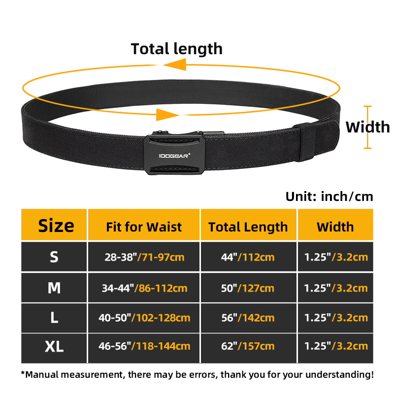 IDOGEAR Men's 1.25" Ratchet Nylon Belts with Metal Buckle Quick Release Sport Belts CCW Belts 3443