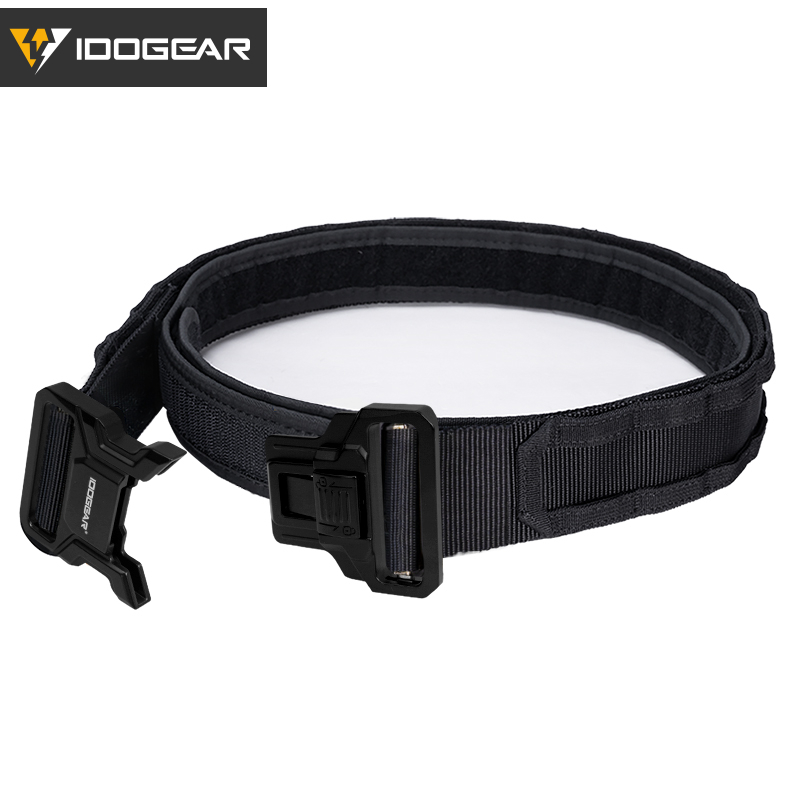 IDOGEAR Tactical 2" Belt with Metal Buckle MOLLE Webbing for Outdoor Training Hiking 3444 