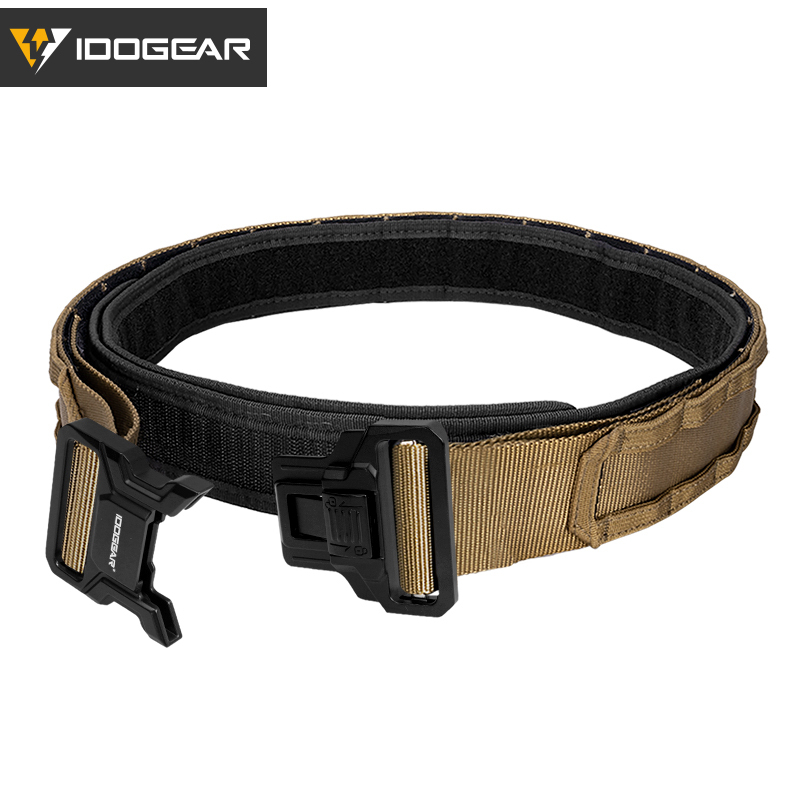 IDOGEAR Tactical 2" Belt with Metal Buckle MOLLE Webbing for Outdoor Training Hiking 3444 