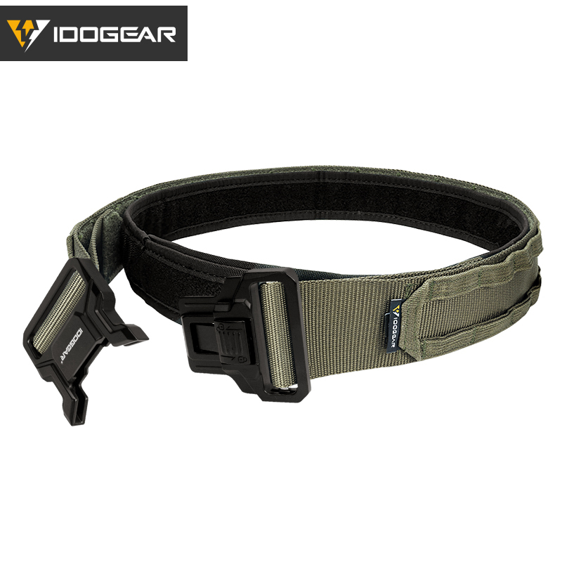 IDOGEAR Tactical 2" Belt with Metal Buckle MOLLE Webbing for Outdoor Training Hiking 3444 