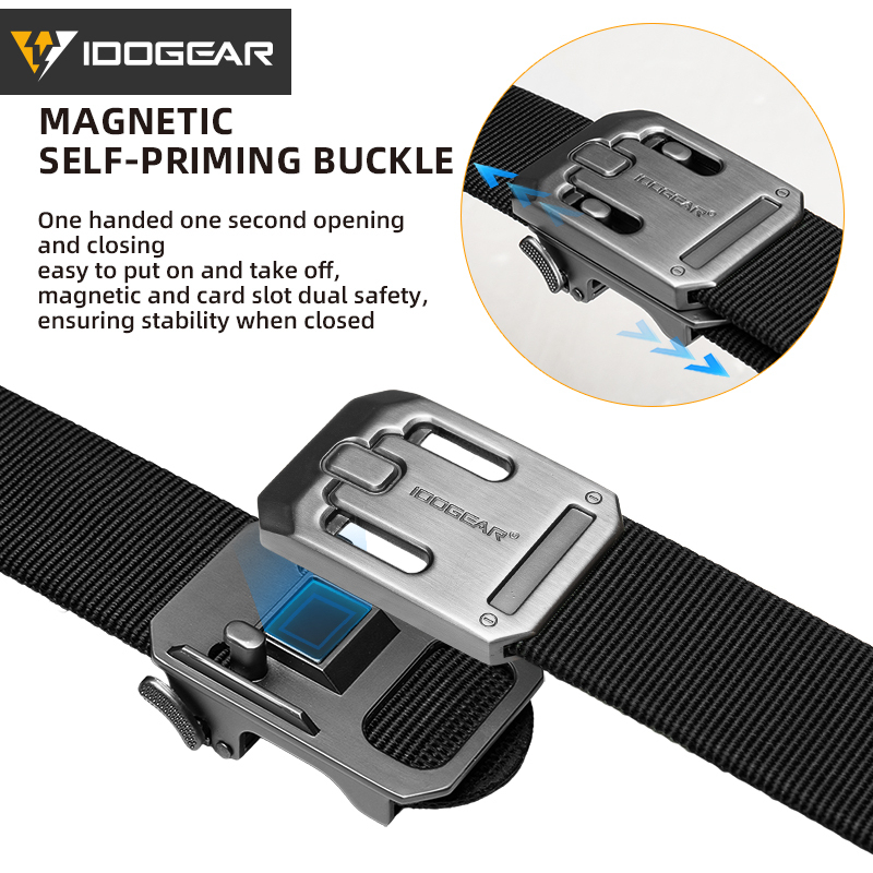 IDOGEAR Tactical 1.5" Nylon Belt with Magnetic Buckle Hard Steel Structure Quick Release 3446 