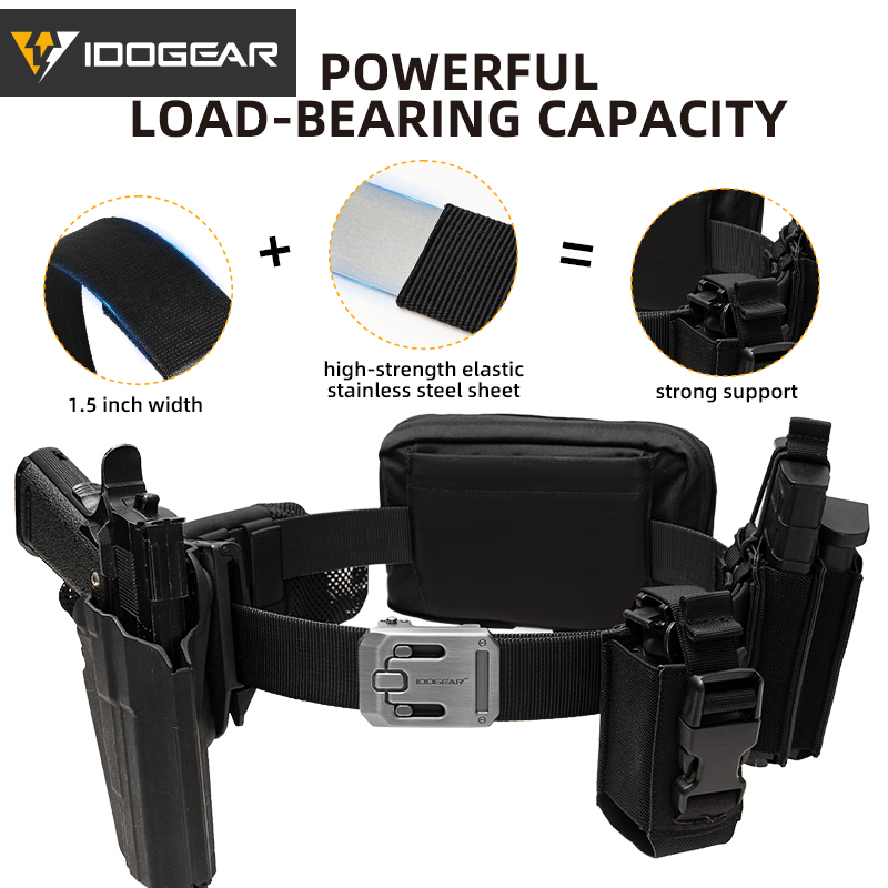 IDOGEAR Tactical 1.5" Nylon Belt with Magnetic Buckle Hard Steel Structure Quick Release 3446 