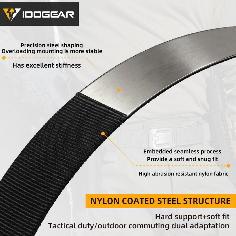 IDOGEAR Tactical 1.5" Nylon Belt with Magnetic Buckle Hard Steel Structure Quick Release 3446 