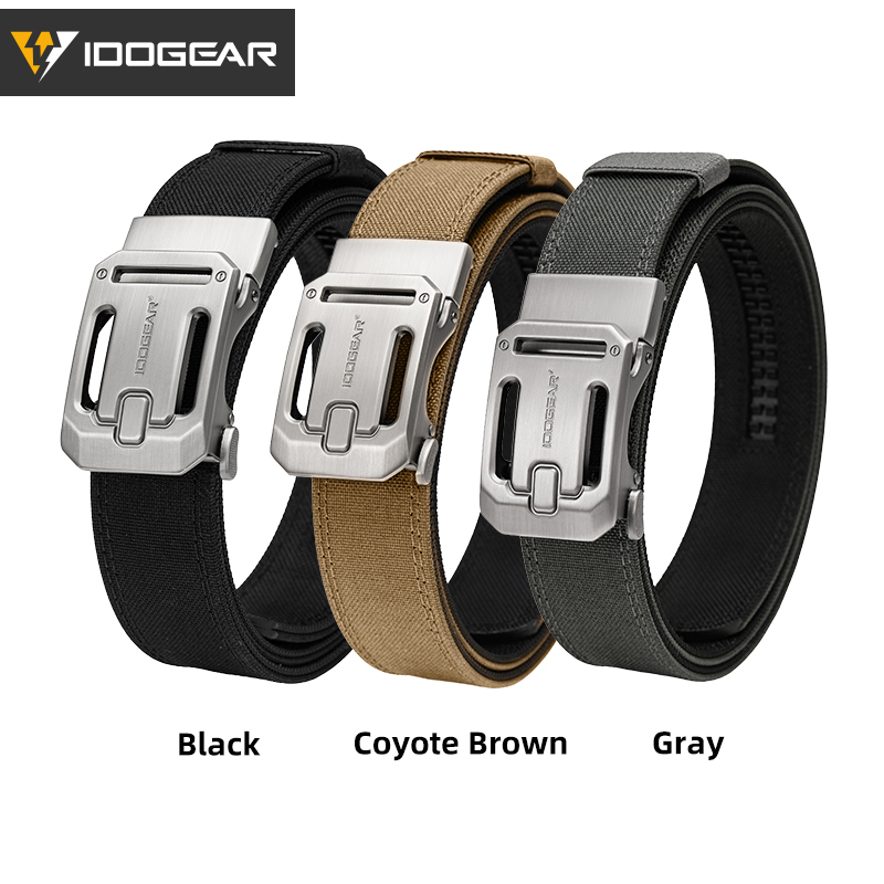 IDOGEAR Tactical 1.5" Ratchet Nylon Belt with Adjustable Metal Buckle Reinforce Sport Belt 3447