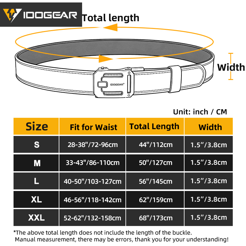 IDOGEAR Tactical 1.5" Ratchet Nylon Belt with Adjustable Metal Buckle Reinforce Sport Belt 3447