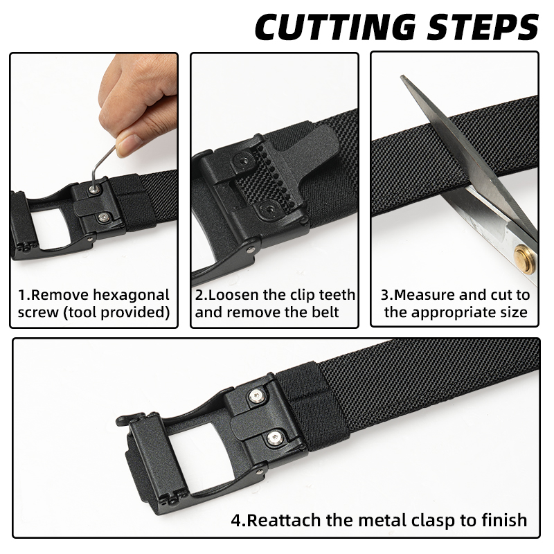 IDOGEAR Men’s 1.5" Nylon Web Strap Ratchet CCW Belts Quick-Release No-hole Micro-Adjustable Cut-to-fit  3448