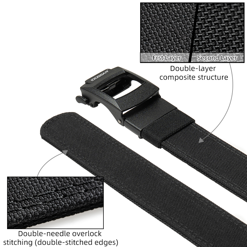 IDOGEAR Men’s 1.5" Nylon Web Strap Ratchet CCW Belts Quick-Release No-hole Micro-Adjustable Cut-to-fit  3448
