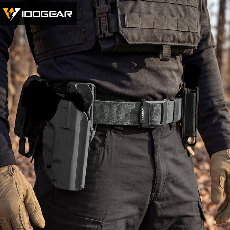 IDOGEAR Men’s 1.5" Nylon Web Strap Ratchet CCW Belts Quick-Release Buckle No-hole Micro-Adjustable Waist Work Belts Gift for Friends Lover or Father Casual Belt Cut-to-fit Design 3448