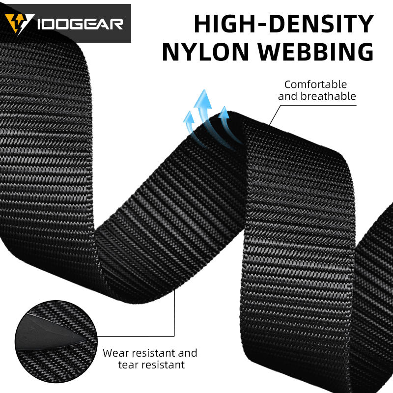 IDOGEAR 1.5" Metal-Free Nylon Tactical Belt POM Plastic Quick Adjust Buckle 3452