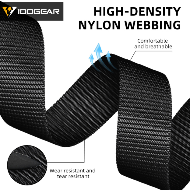 IDOGEAR 1.5" Metal-Free Nylon Tactical Belt POM Plastic Quick Adjust Buckle 3452