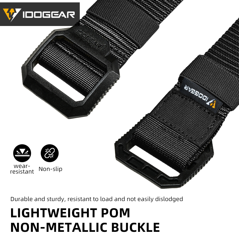 IDOGEAR 1.5" Metal-Free Nylon Tactical Belt POM Plastic Quick Adjust Buckle 3452