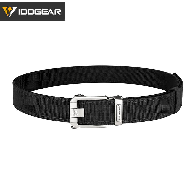 IDOGEAR 1.5" Ratchet Tactical Nylon Belt Heavy Duty Adjustable Cut-to-Size Strap with Quick Release Metal Buckle for Daily Outdoor Hiking 3453