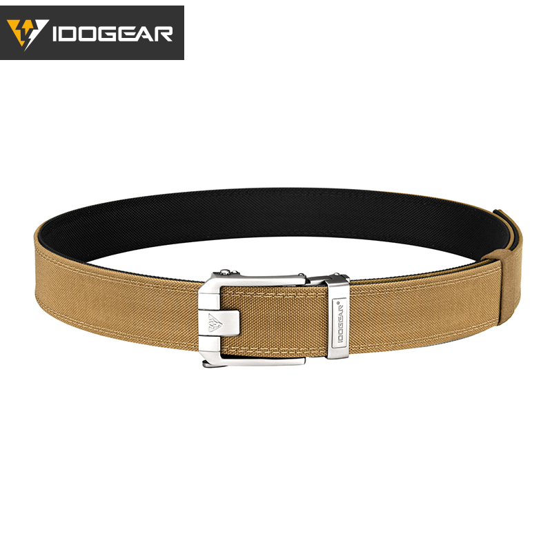 IDOGEAR 1.5" Ratchet Tactical Nylon Belt Heavy Duty Adjustable Cut-to-Size Strap with Quick Release Metal Buckle for Daily Outdoor Hiking 3453
