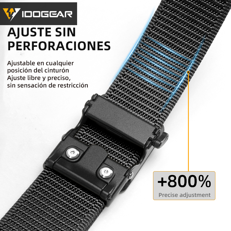 IDOGEAR Men's No-Hole Nylon Work Belt Quick Release Buckle Adjustable Utility Belt 3455